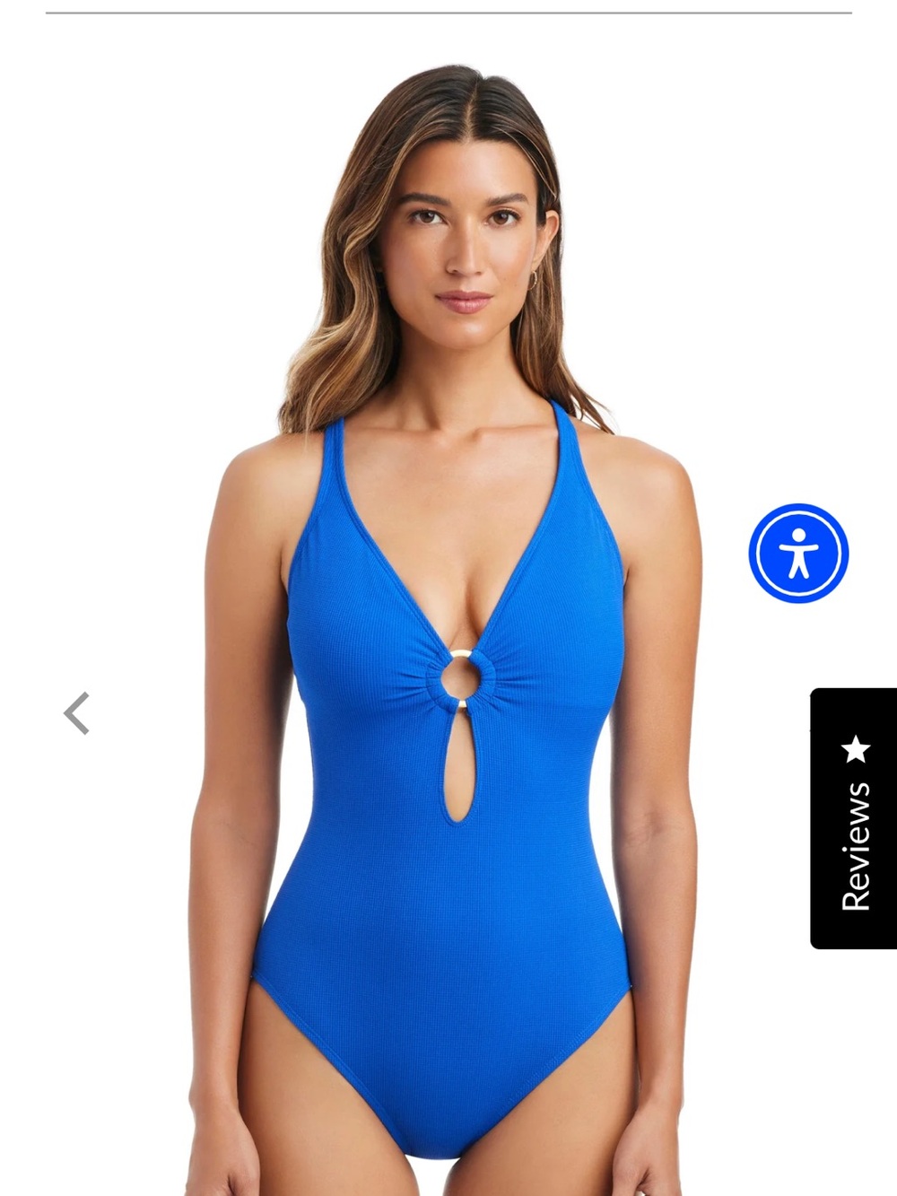 NWT PIQUE OLE CROSSBACK MIO ONE-PIECE SWIMSUIT - Blue